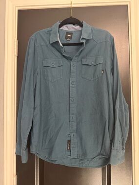 Vans Teal Long-Sleeve Button-Up Shirt